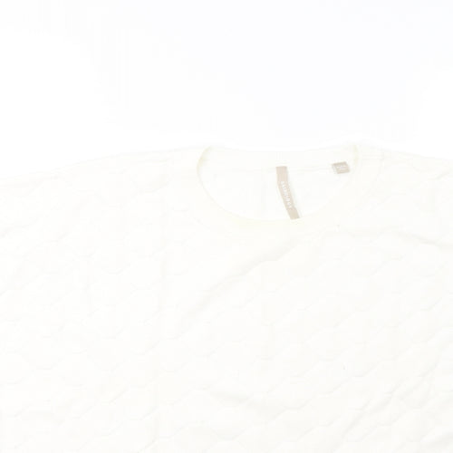 Anthology Womens White  Knit Pullover Sweatshirt Size 14