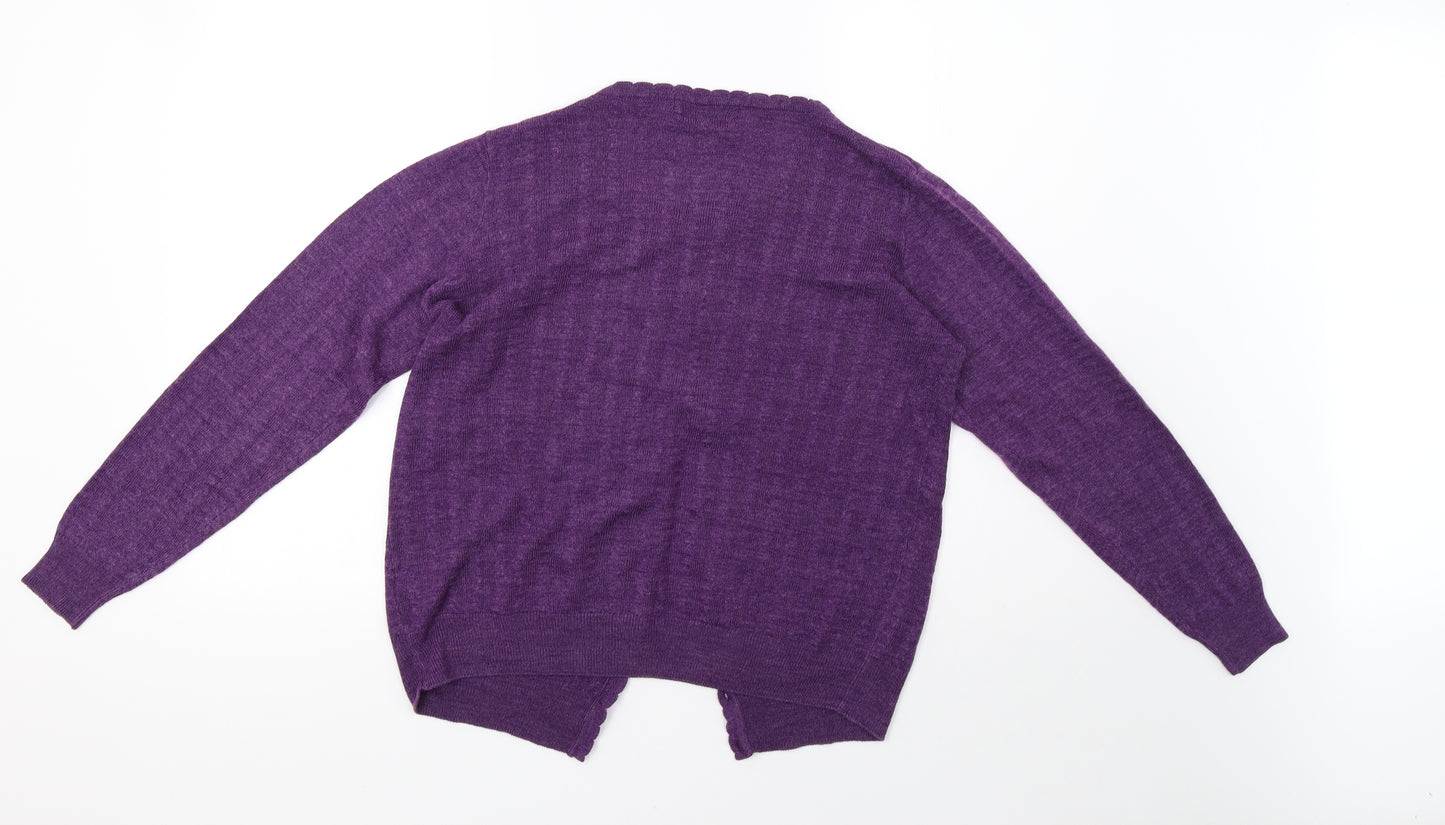 EWM Womens Purple  Knit Cardigan Jumper Size 12