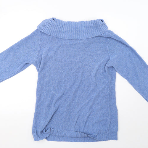 being casual Womens Blue  Knit Pullover Sweatshirt Size M