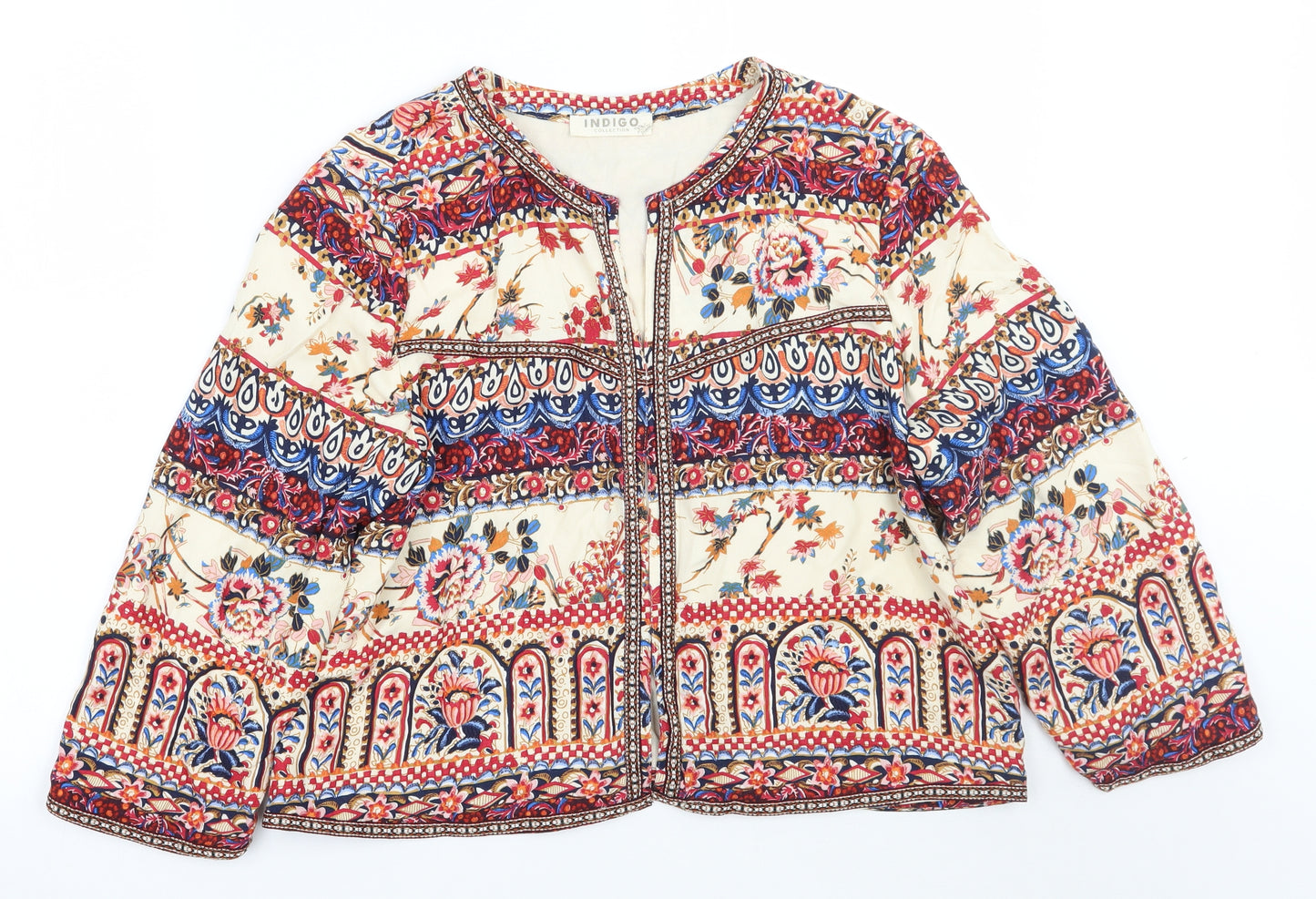 Marks and Spencer Womens Beige Floral  Jacket Blazer Size 14