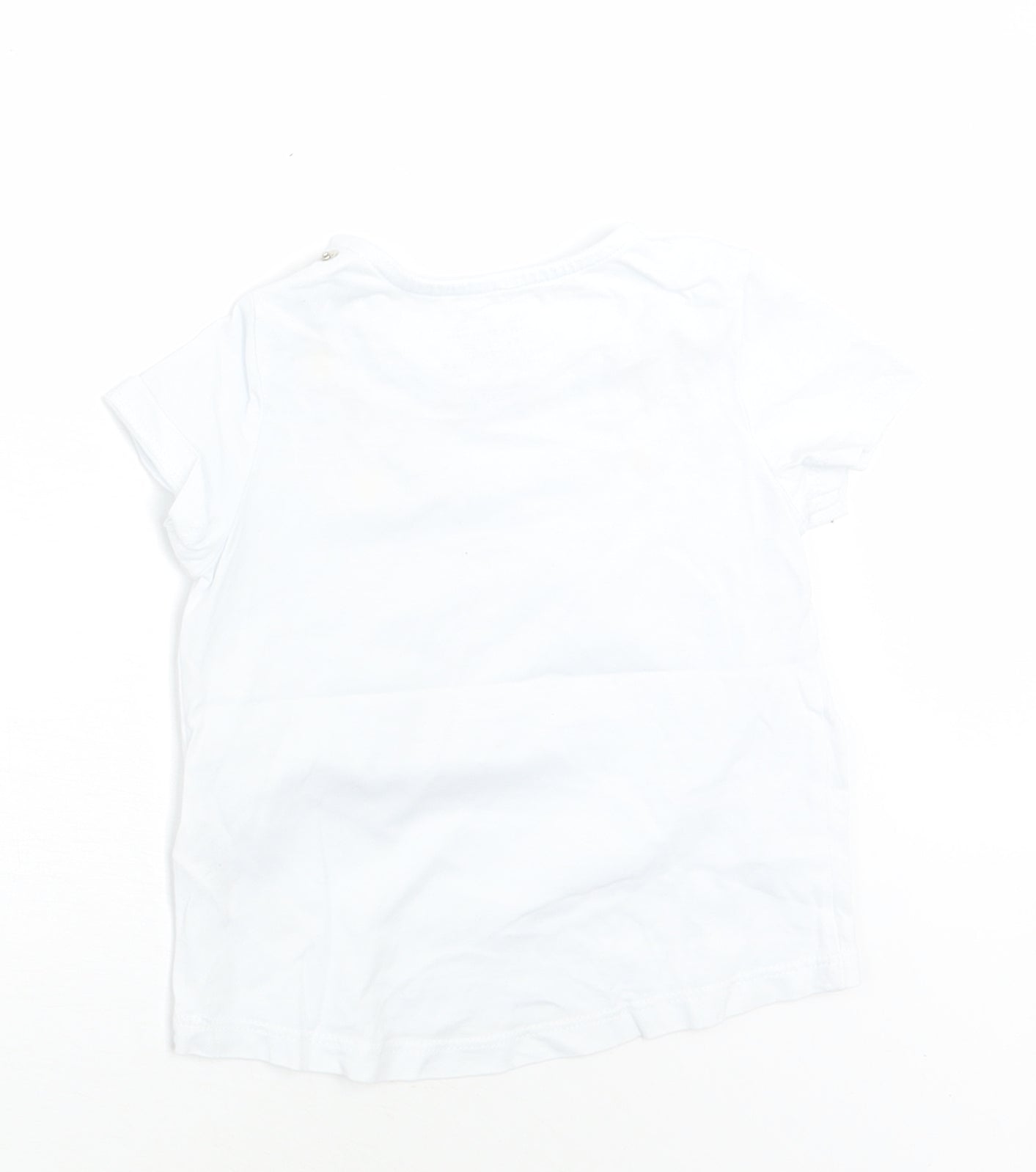 F&F Girls White Floral  Basic T-Shirt Size 9-12 Months