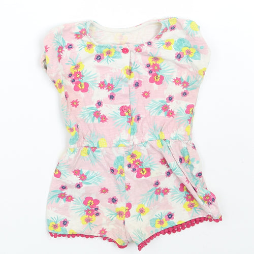 Matalan Girls Pink Floral  Babygrow One-Piece Size 18-24 Months