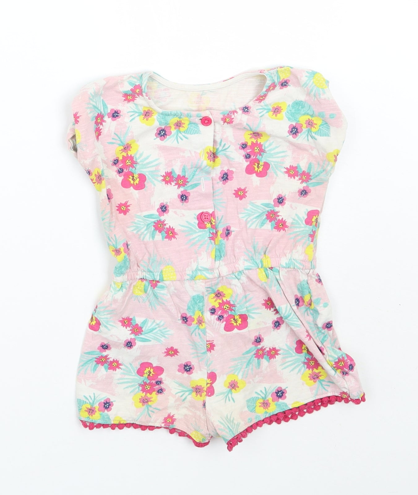 Matalan Girls Pink Floral  Babygrow One-Piece Size 18-24 Months