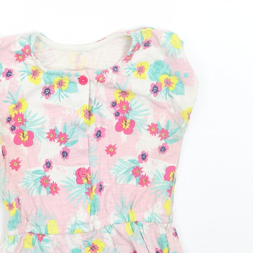 Matalan Girls Pink Floral  Babygrow One-Piece Size 18-24 Months