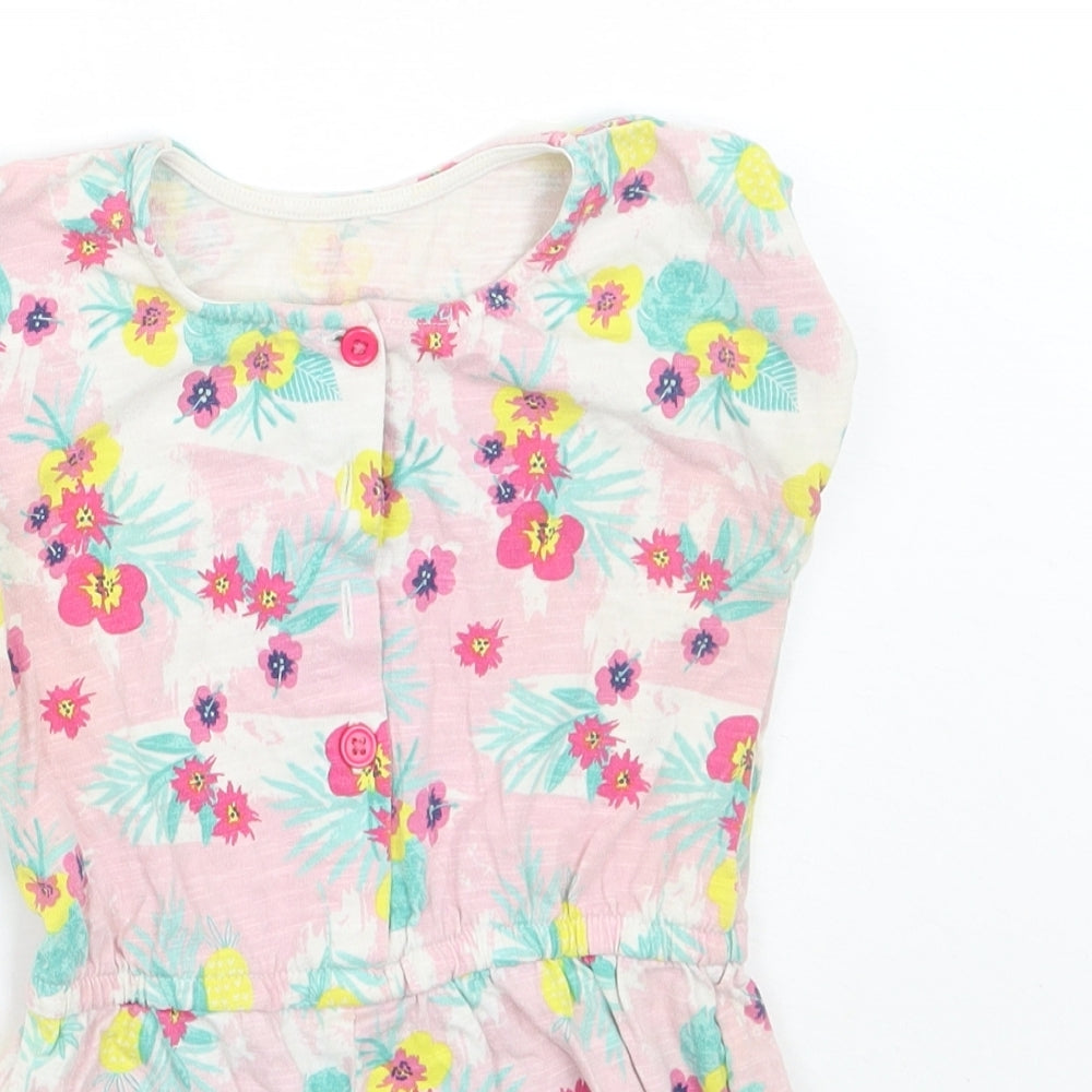 Matalan Girls Pink Floral  Babygrow One-Piece Size 18-24 Months