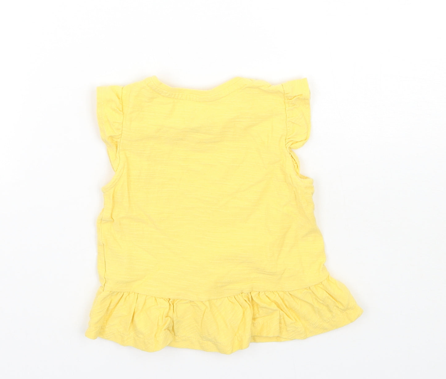 Mothercare Girls Yellow   Basic T-Shirt Size 9-12 Months