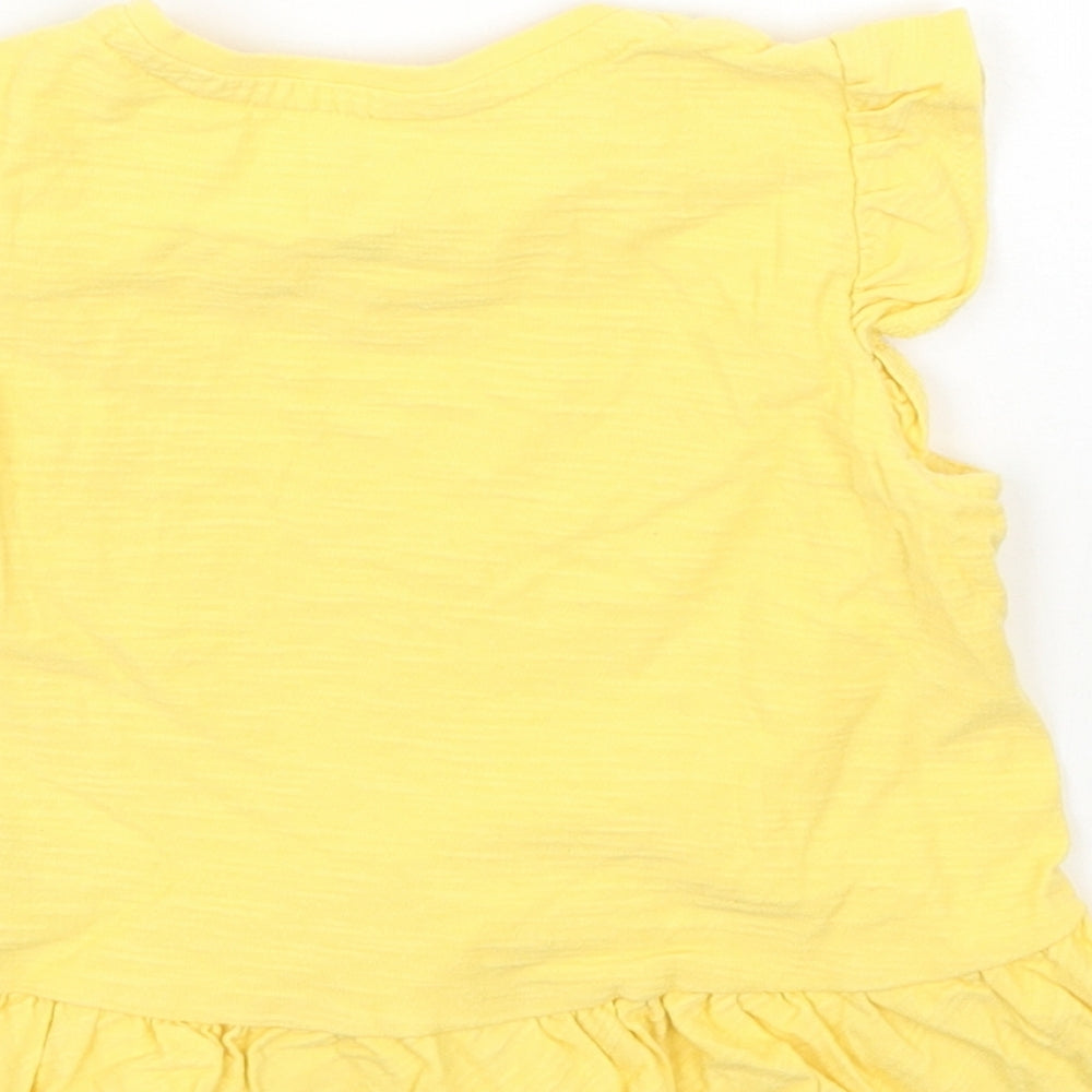 Mothercare Girls Yellow   Basic T-Shirt Size 9-12 Months