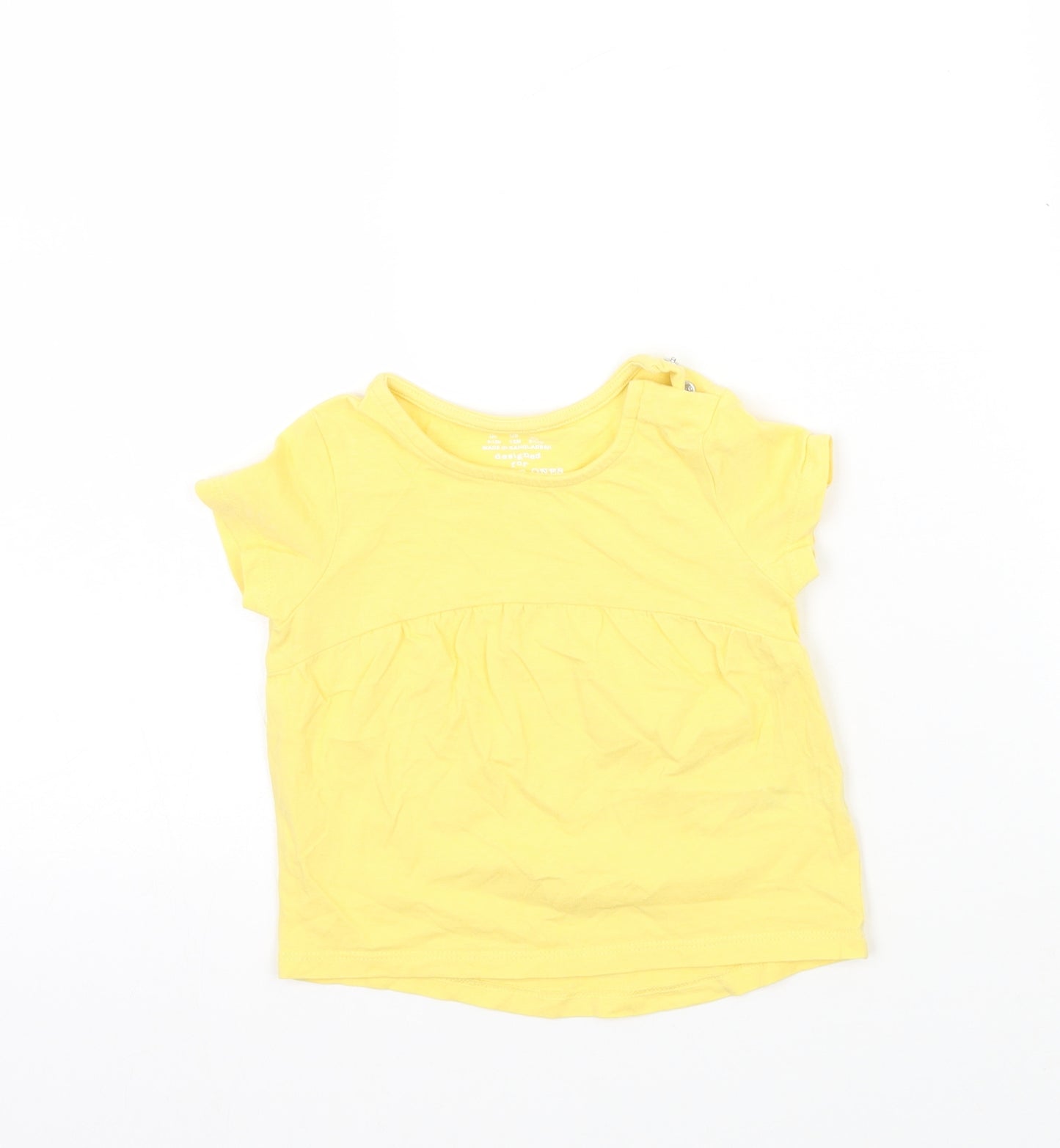 F&F Girls Yellow   Basic T-Shirt Size 9-12 Months