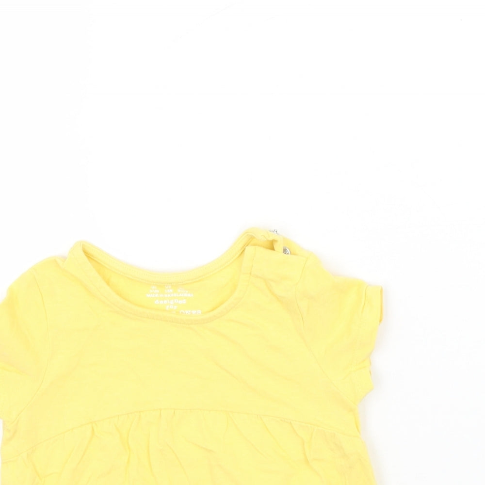 F&F Girls Yellow   Basic T-Shirt Size 9-12 Months