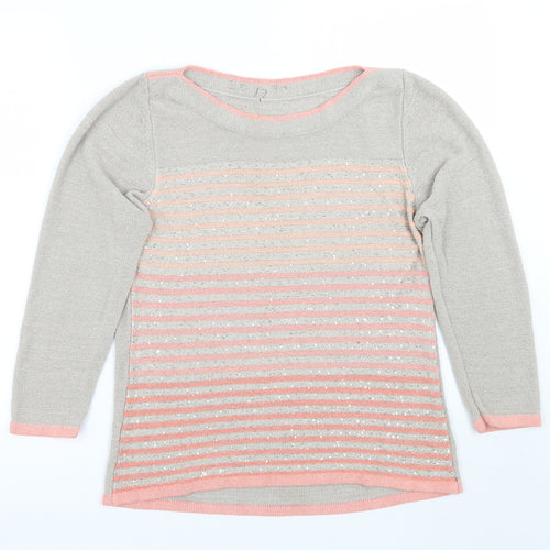 Preworn Womens Pink Striped  Pullover Jumper Size S