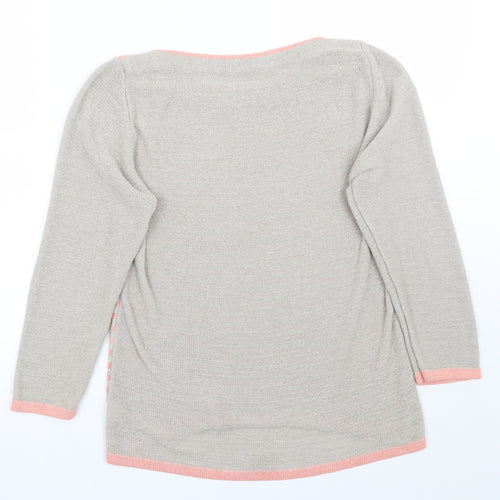 Preworn Womens Pink Striped  Pullover Jumper Size S