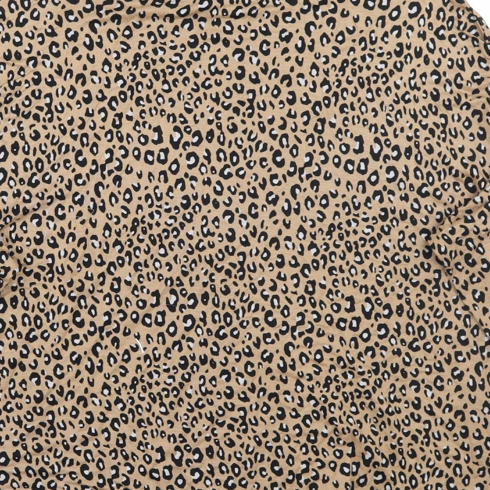 Marks and Spencer Womens Brown Animal Print  Pullover Jumper Size 14