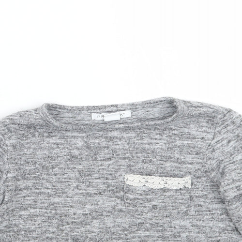 Primark Girls Grey   Pullover Jumper Size 5-6 Years