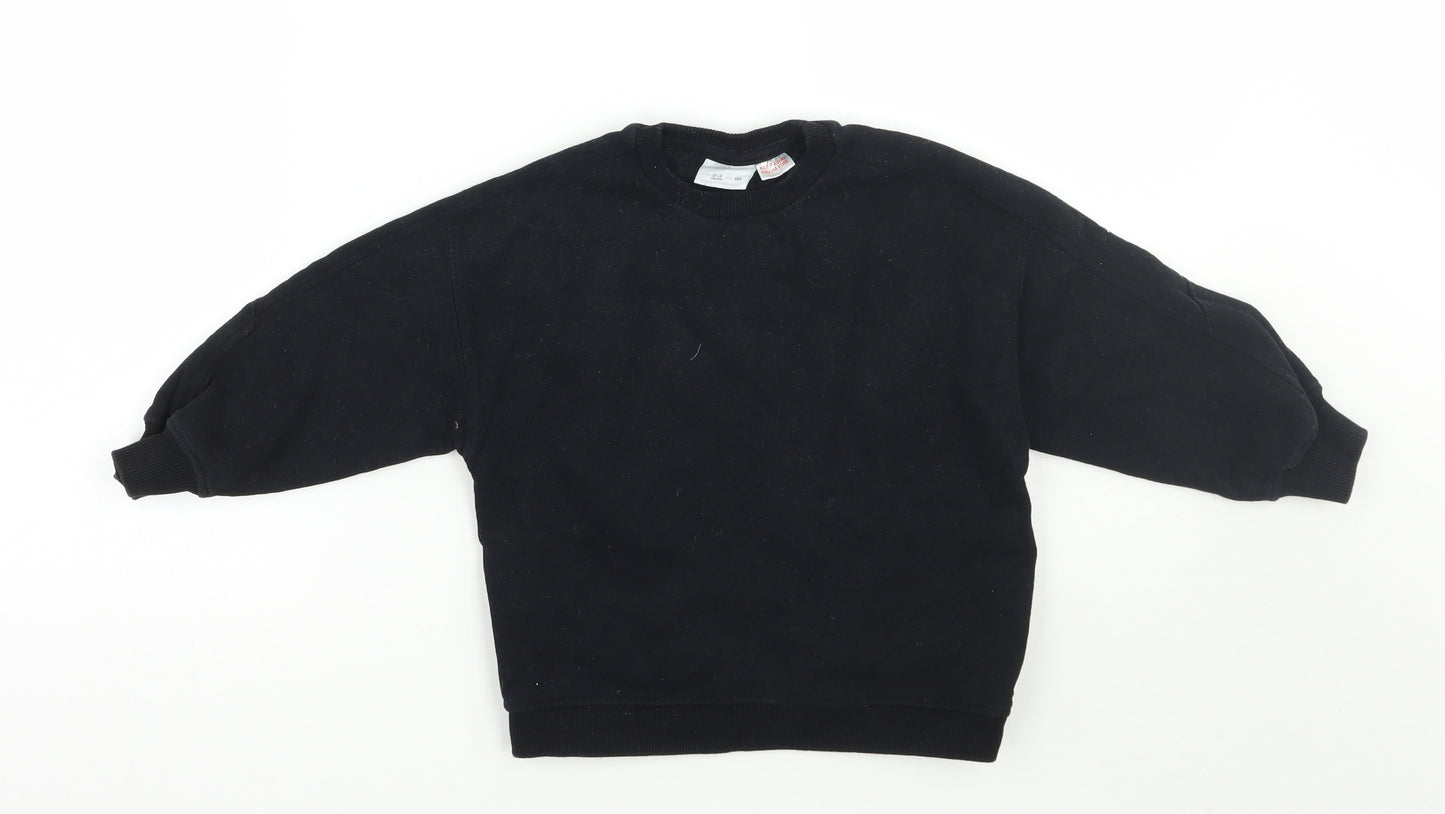 Zara Girls Black   Pullover Jumper Size 2-3 Years
