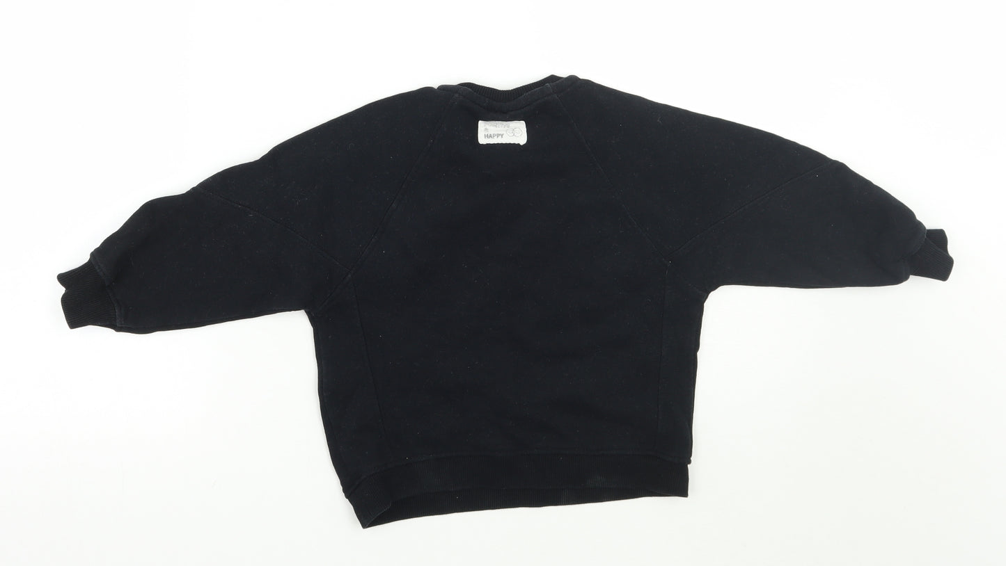 Zara Girls Black   Pullover Jumper Size 2-3 Years