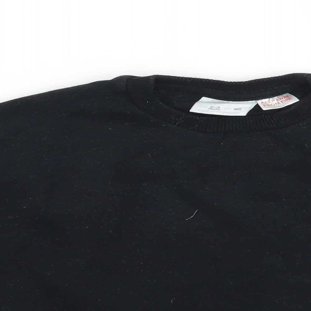Zara Girls Black   Pullover Jumper Size 2-3 Years
