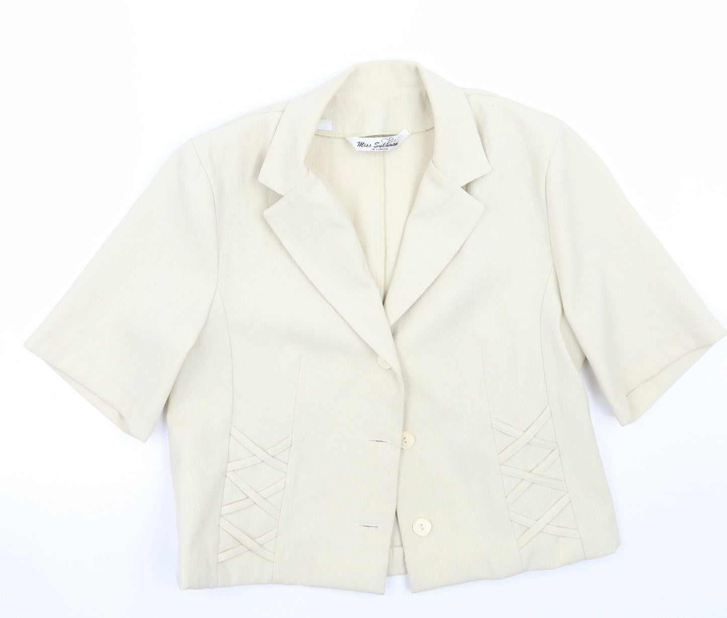 Miss Sukkmani Womens Beige   Jacket Blazer Size 14