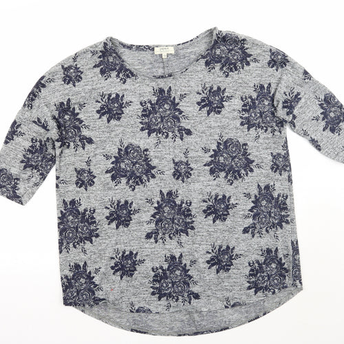 Papaya Womens Grey Floral  Pullover Jumper Size 12