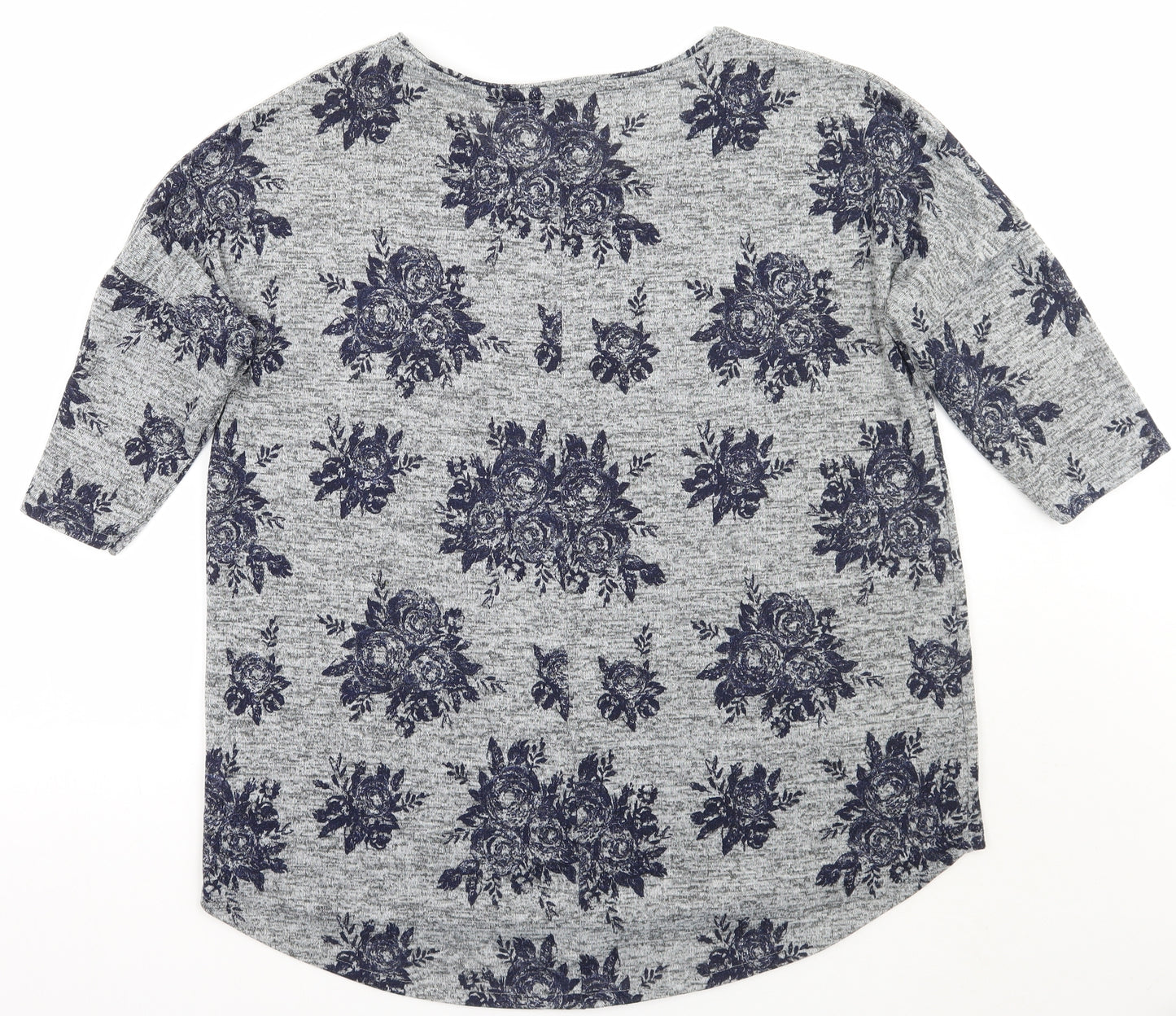 Papaya Womens Grey Floral  Pullover Jumper Size 12