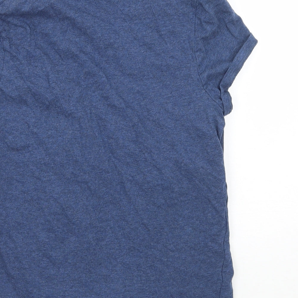 Marks and Spencer Womens Blue Striped  Basic T-Shirt Size 14