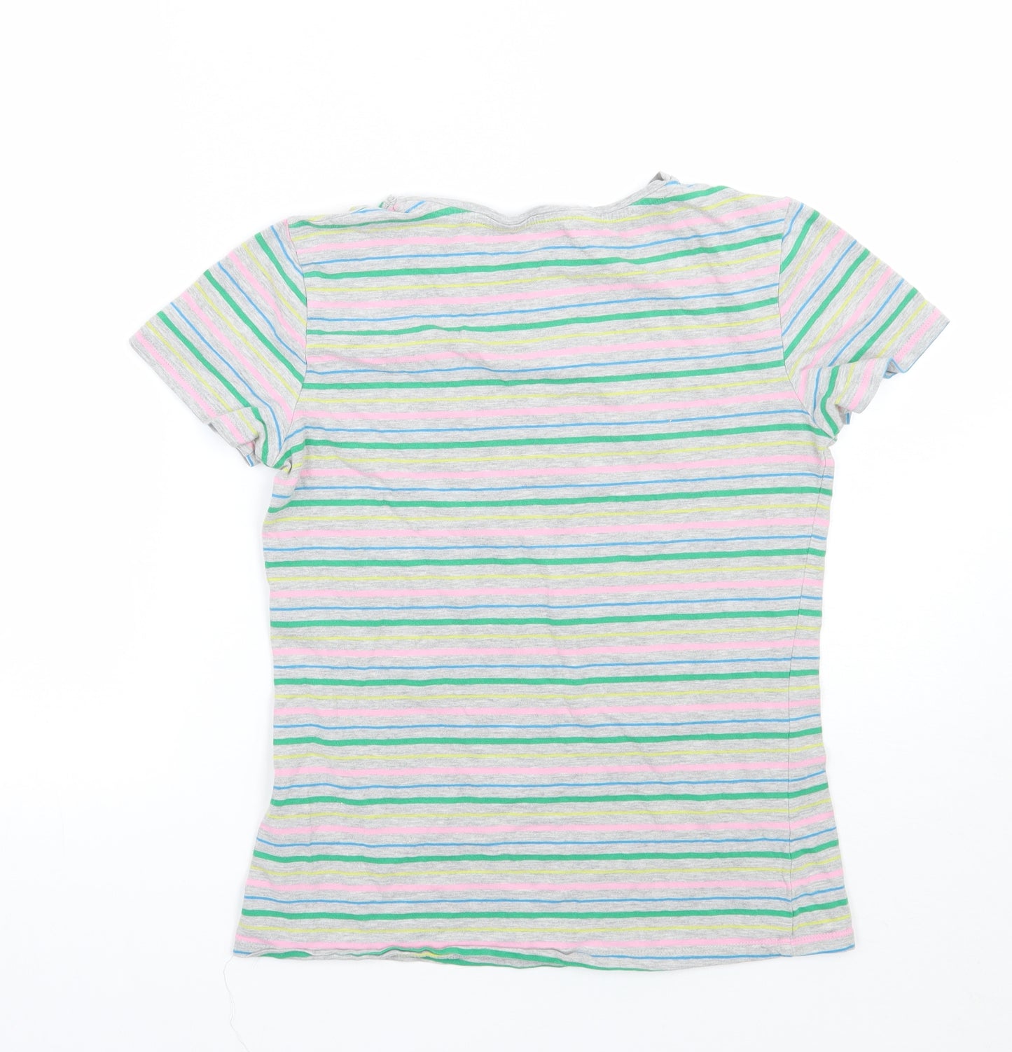 Primark Womens Grey Striped  Basic T-Shirt Size S