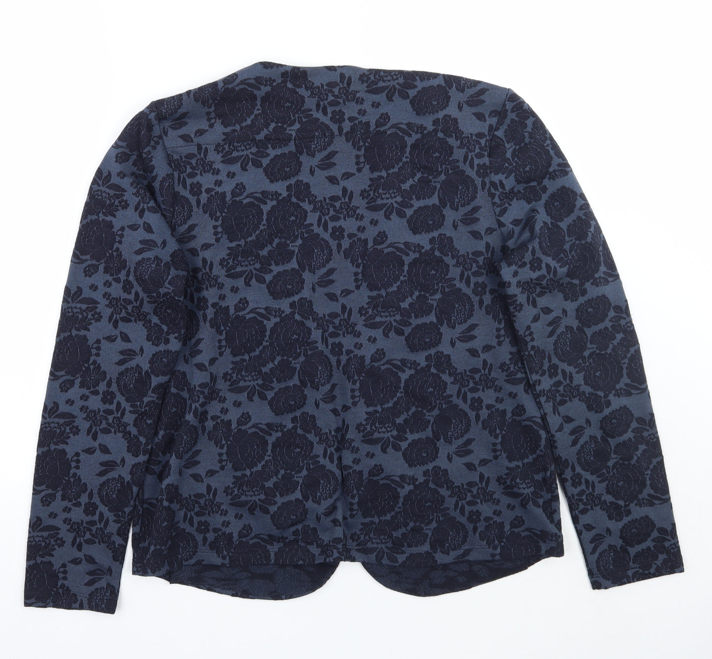 Laura Ashley Womens Blue Floral  Jacket Blazer Size 14