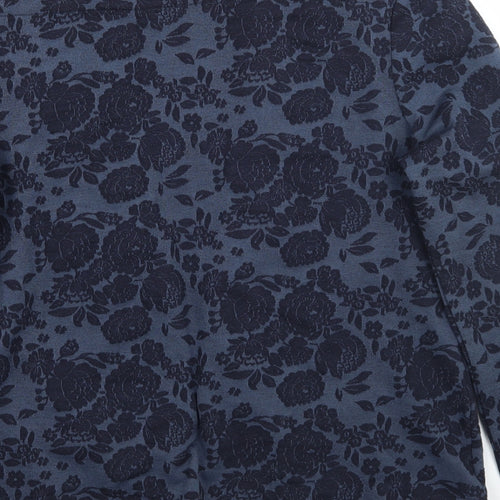 Laura Ashley Womens Blue Floral  Jacket Blazer Size 14