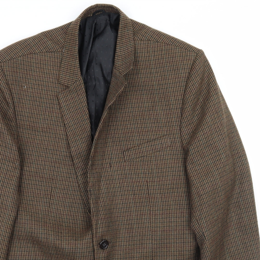 Blue Sky Mens Brown Check  Jacket Suit Jacket