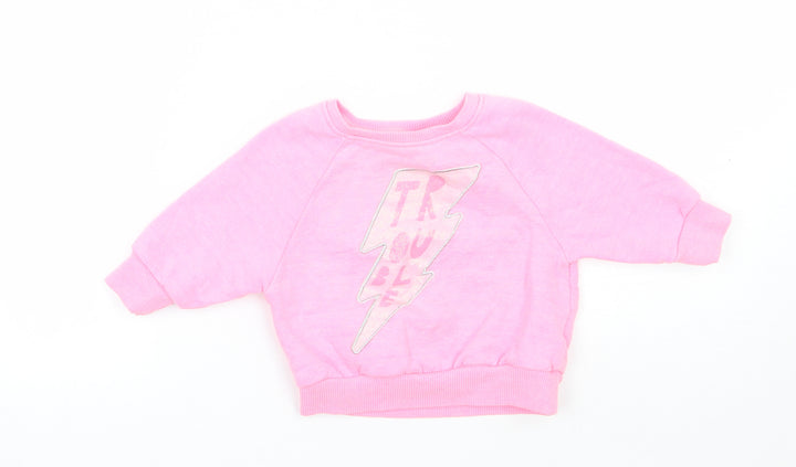 NEXT Girls Pink Pullover Jumper Size 3-6 Months