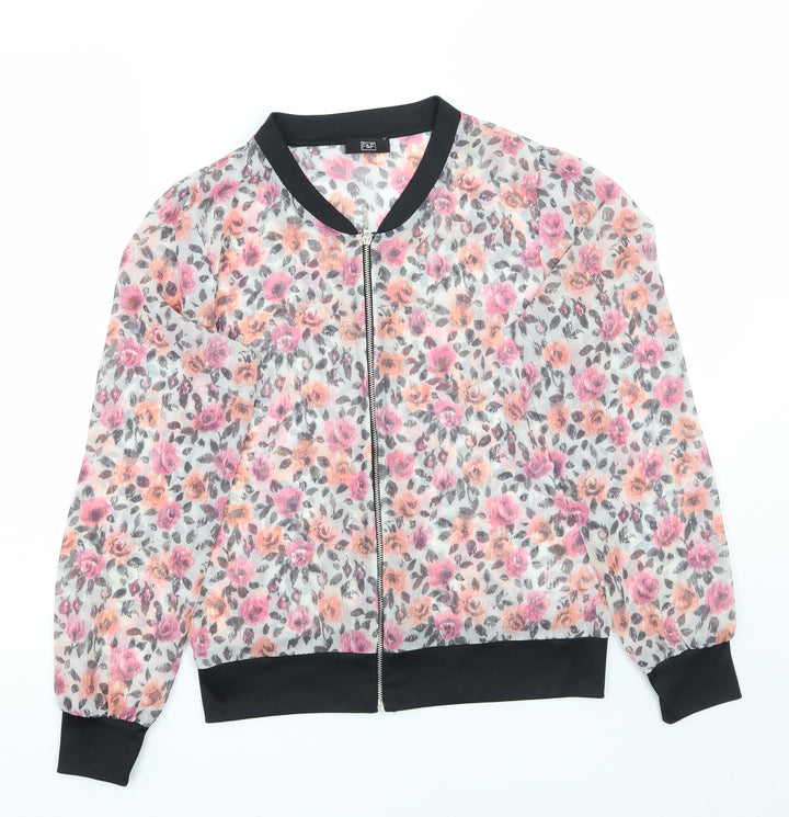 F&F Womens Black Floral Jacket Size 8