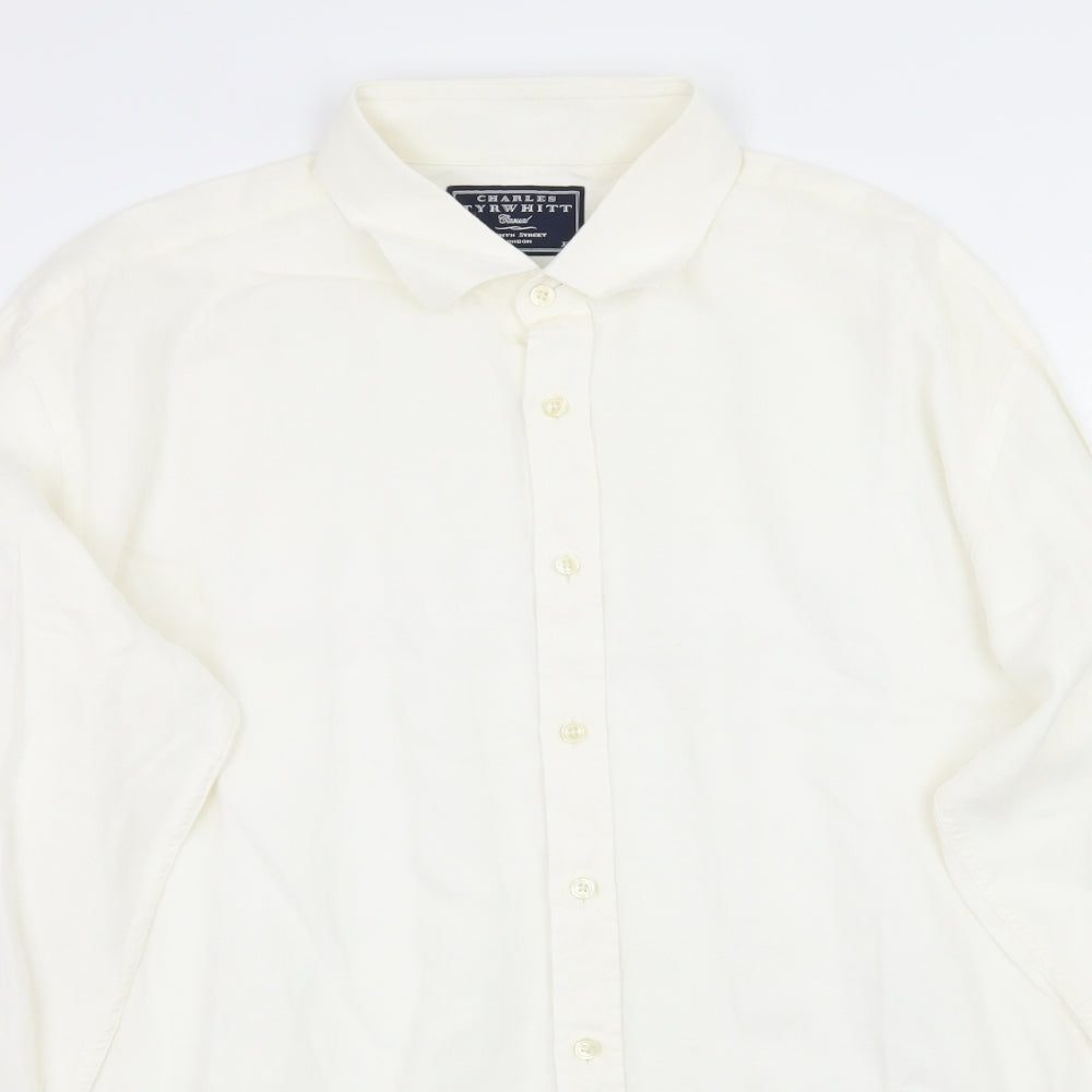 Charles Tyrwhitt Mens White    Button-Up Size XL