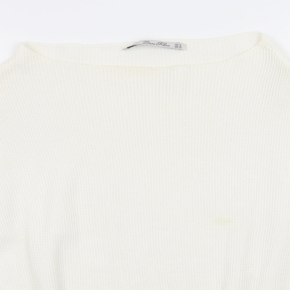 Zara Womens White   Pullover Jumper Size M
