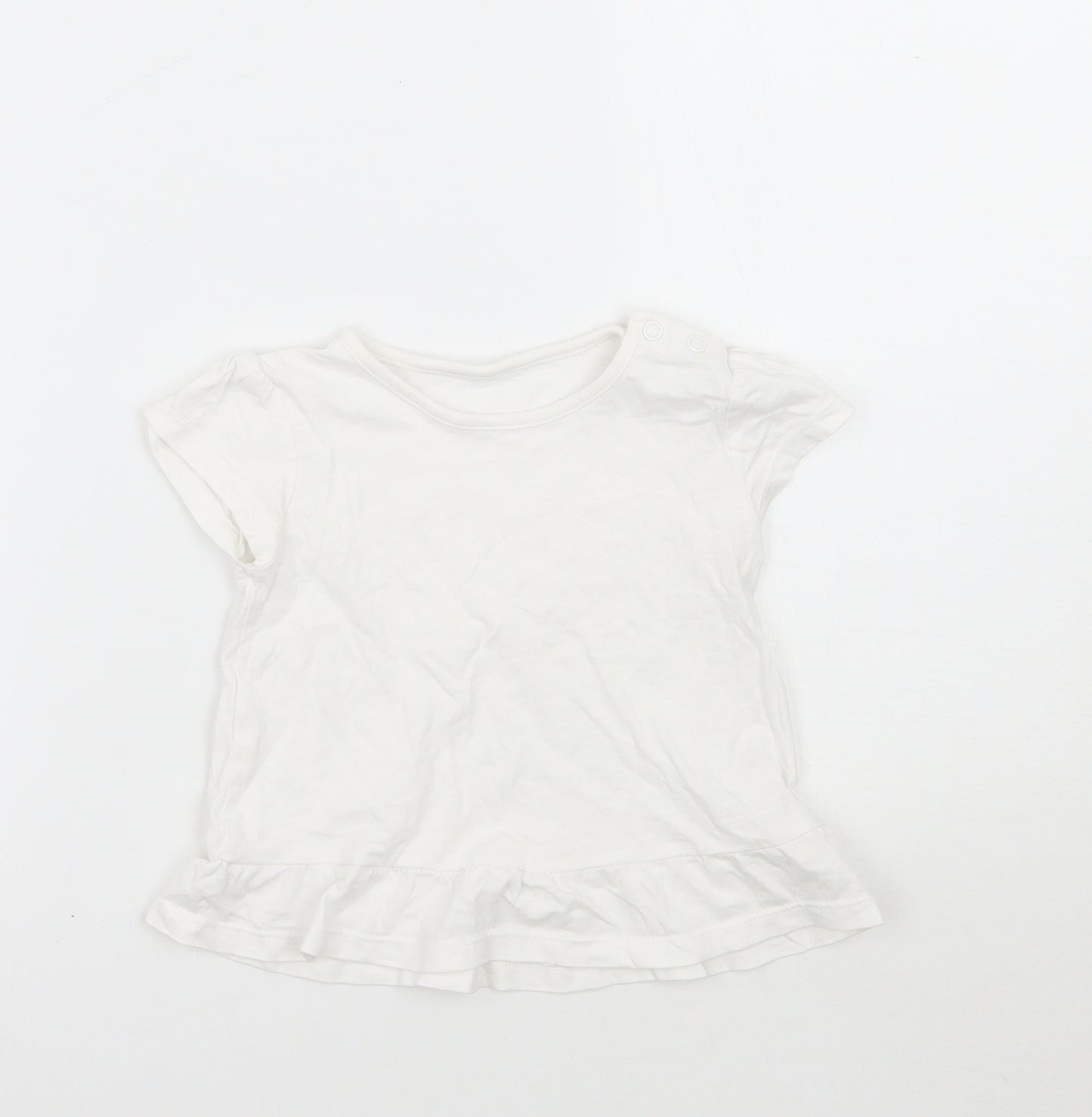 TU Girls White   Basic T-Shirt Size 12 Months
