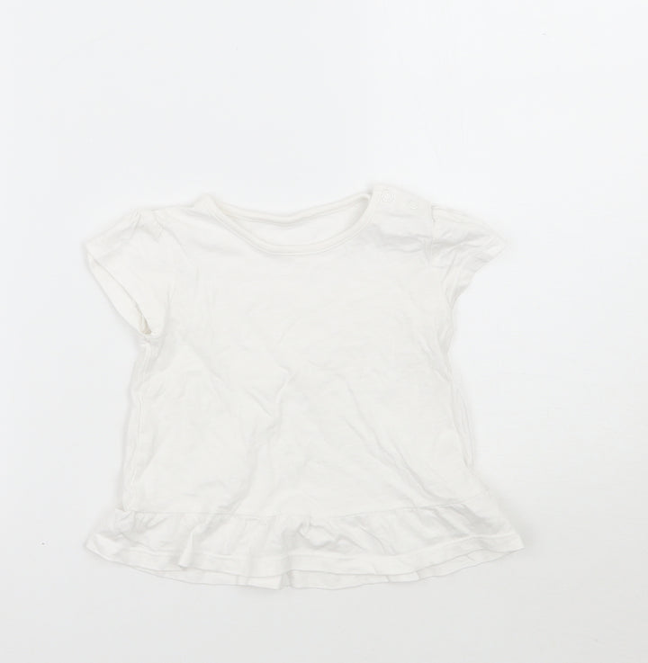 TU Girls White Basic T-Shirt Size 12 Months