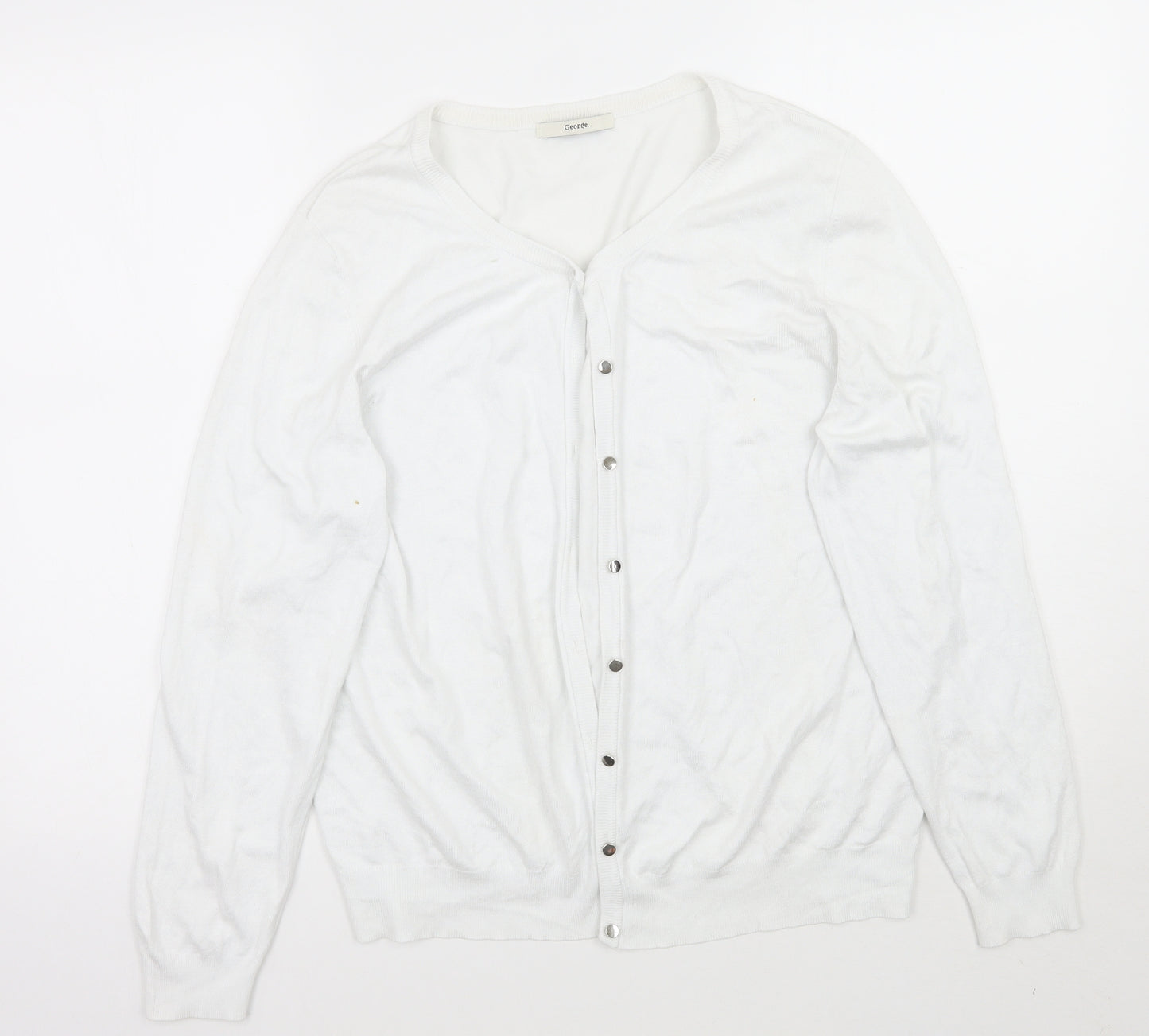 George Womens White   Cardigan Jumper Size 16