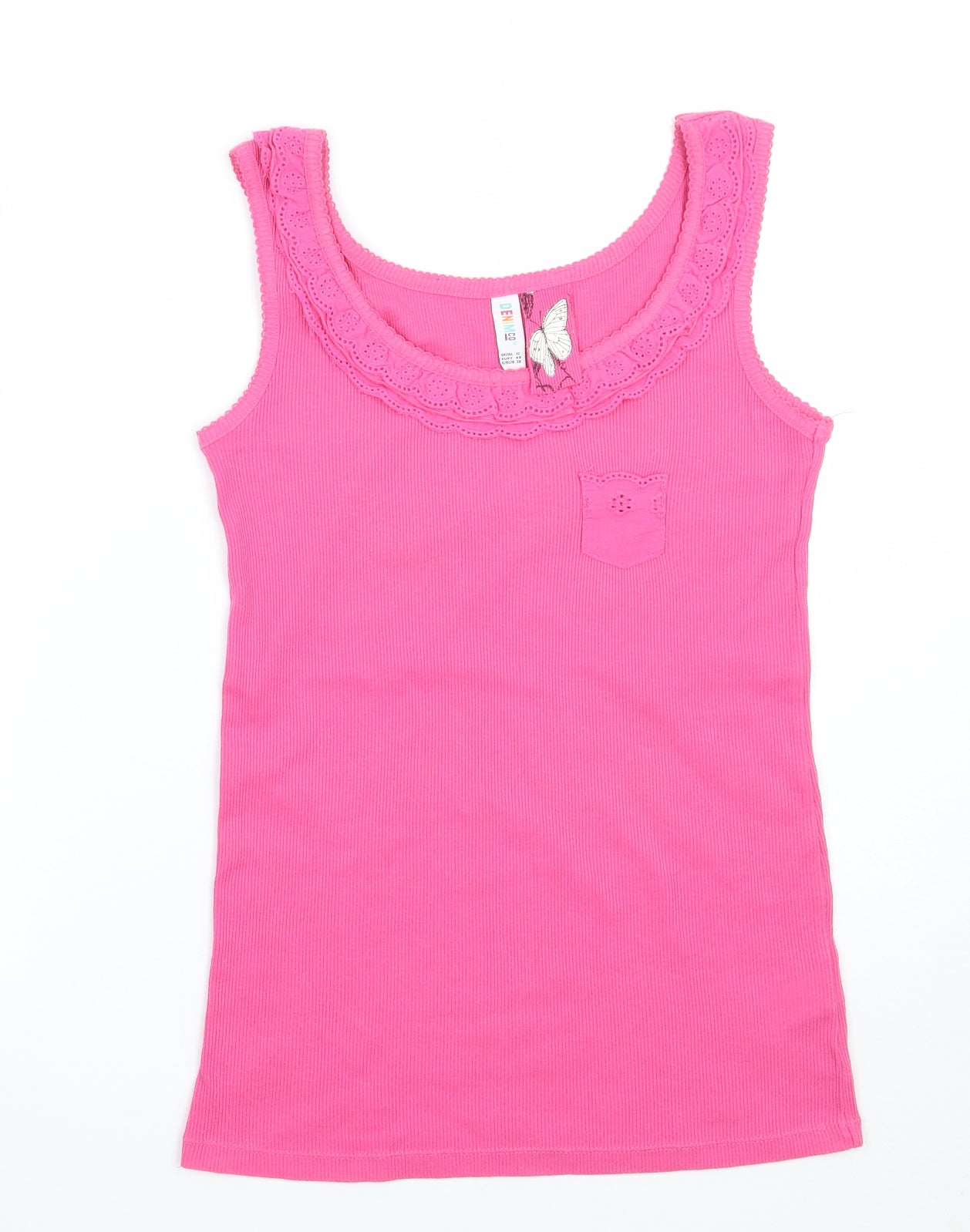 Denim & Co. Womens Pink   Basic Tank Size 12