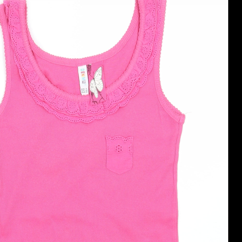 Denim & Co. Womens Pink   Basic Tank Size 12
