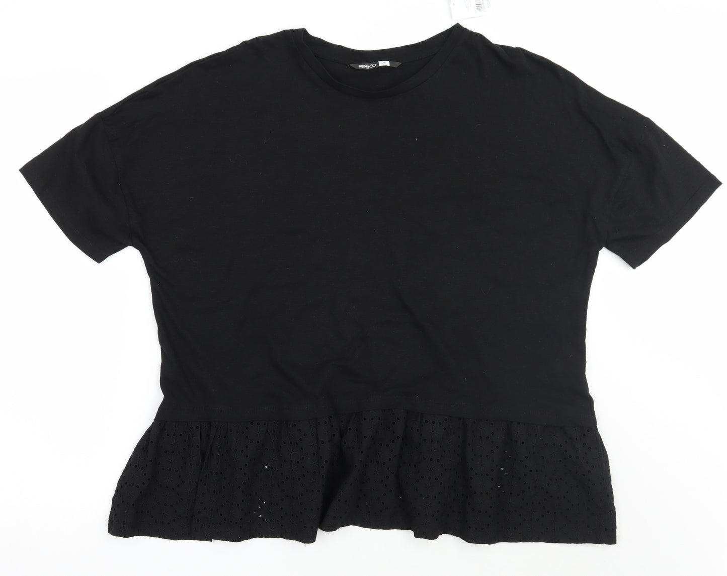 PEP&CO Womens Black   Basic T-Shirt Size 18