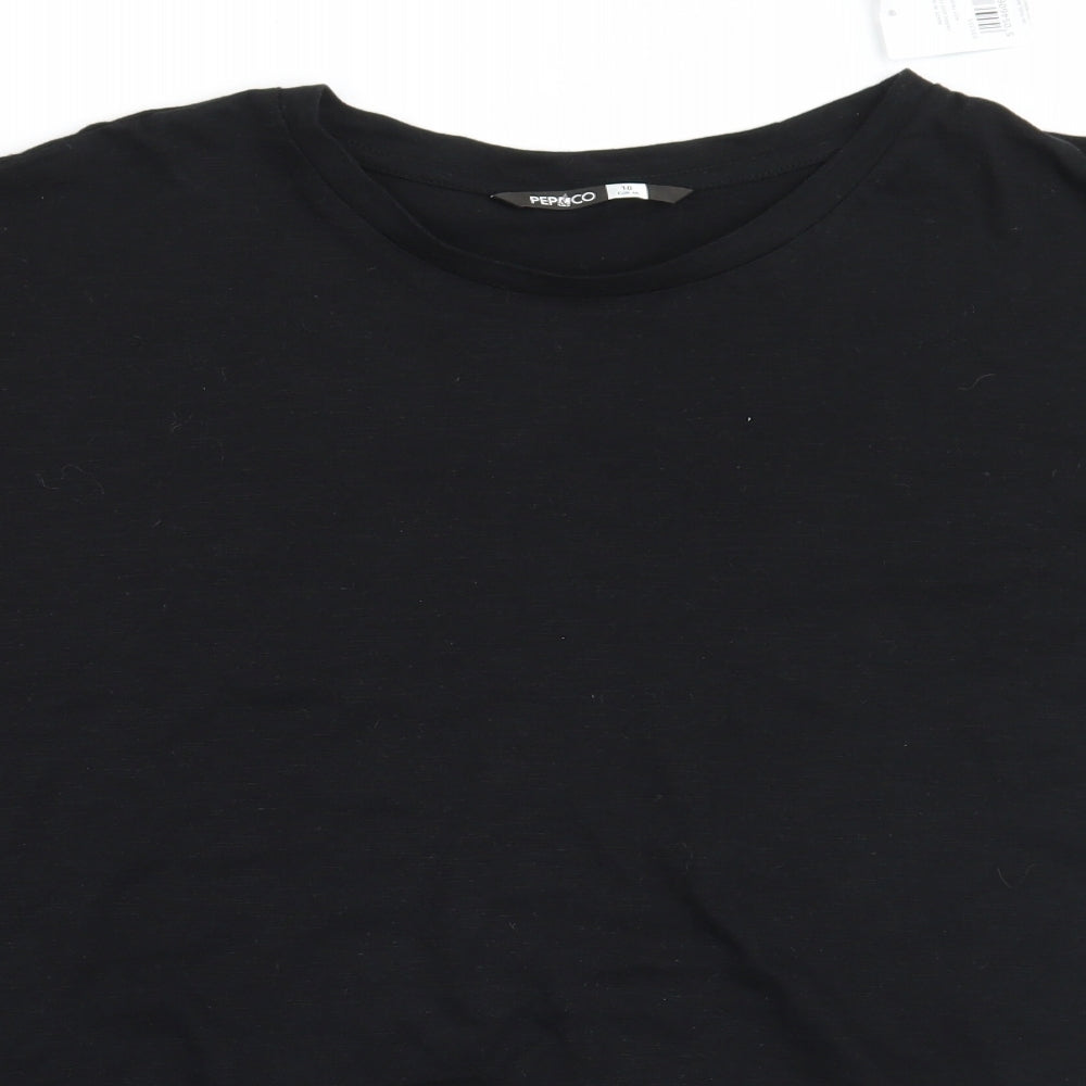 PEP&CO Womens Black   Basic T-Shirt Size 18