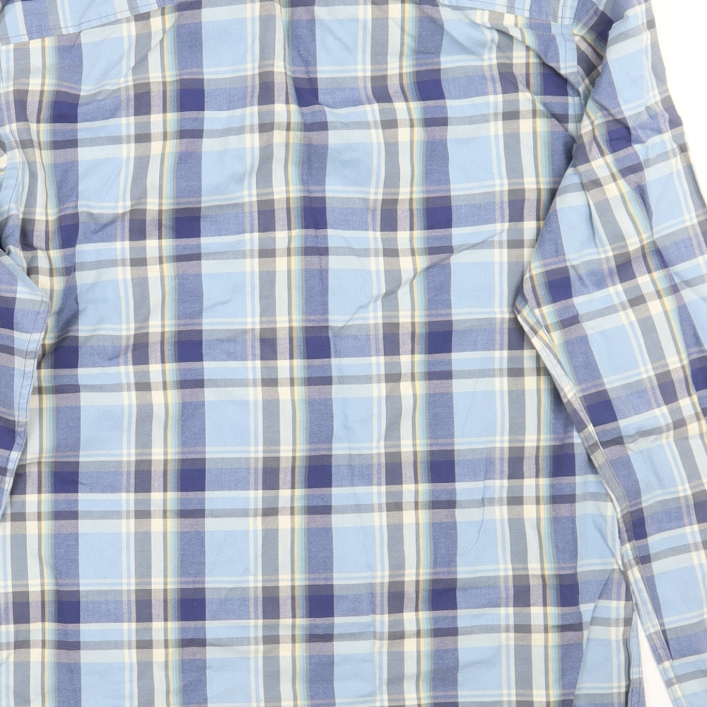 JACK & JONES Mens Blue Check   Button-Up Size L