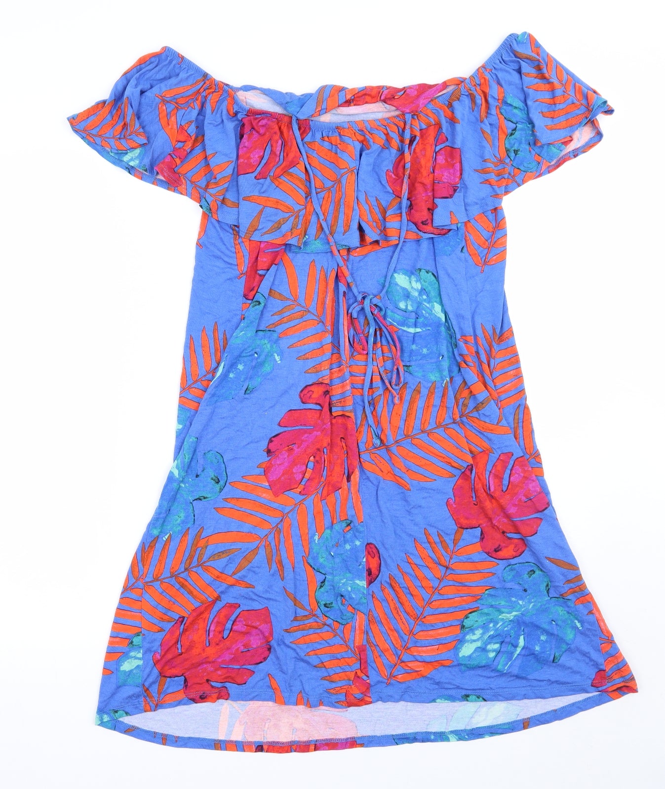 George Womens Blue Floral  A-Line  Size 14