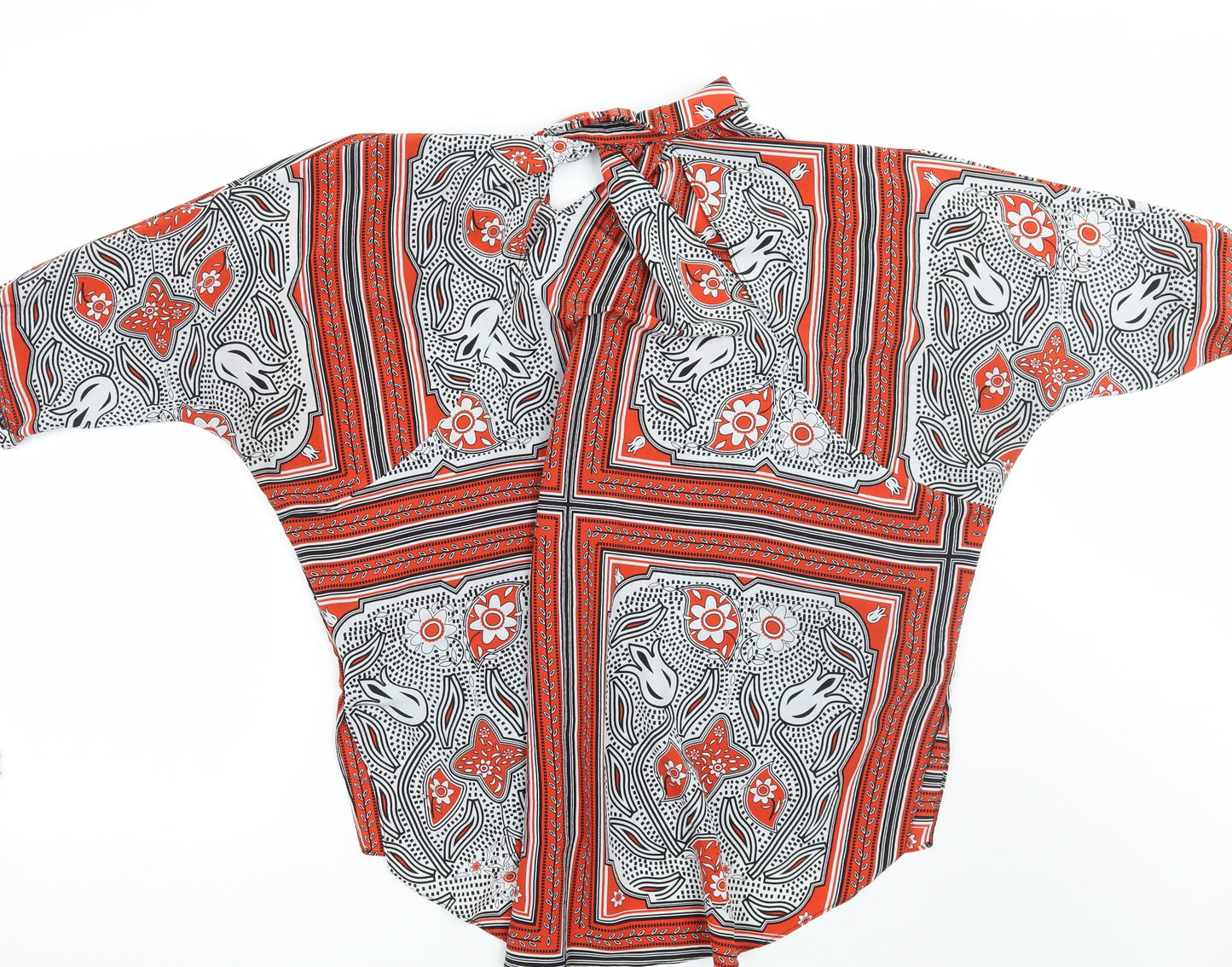 River Island Womens Orange Paisley  Basic Button-Up Size 12