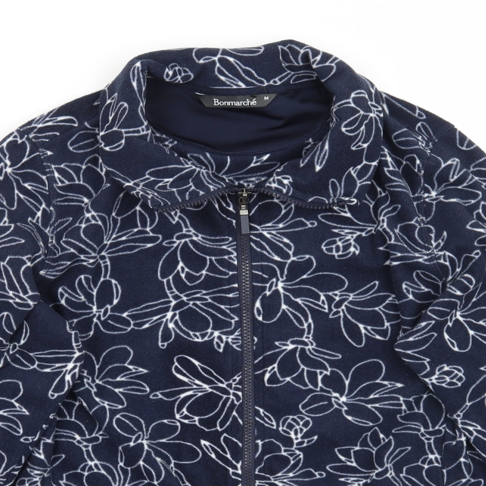 Bonmarché Womens Blue Floral  Jacket Coat Size M