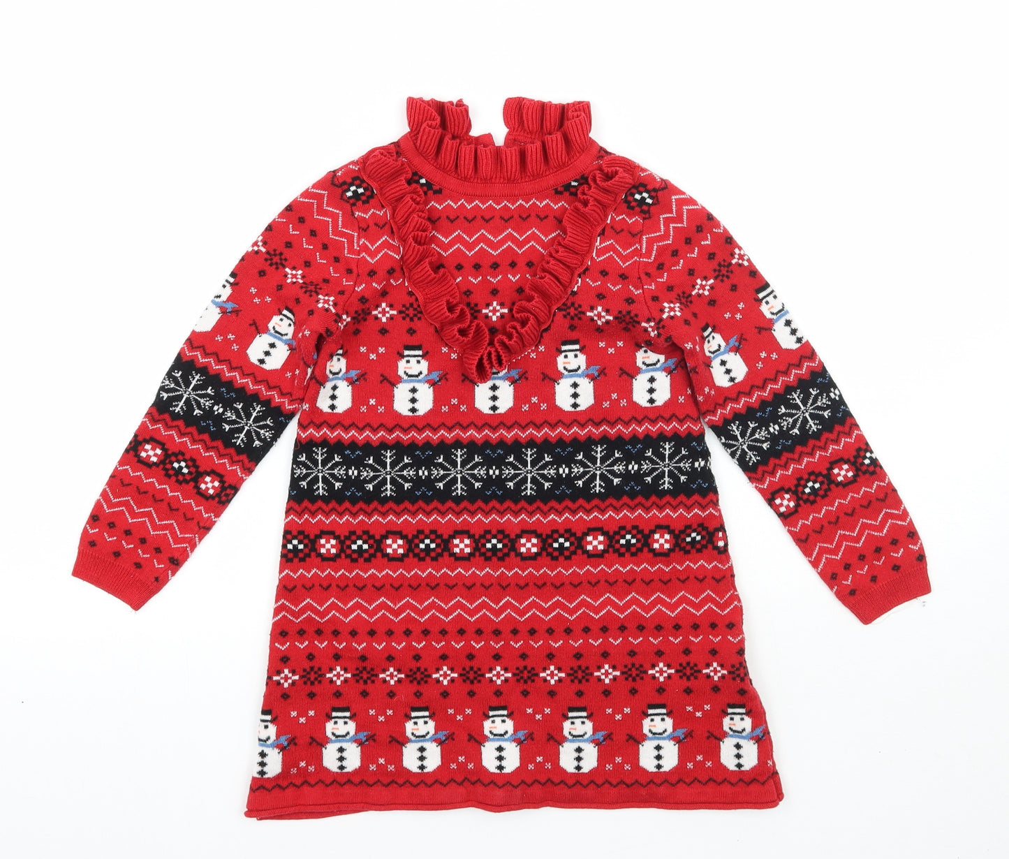 NEXT Girls Red Geometric  A-Line  Size 3-4 Years