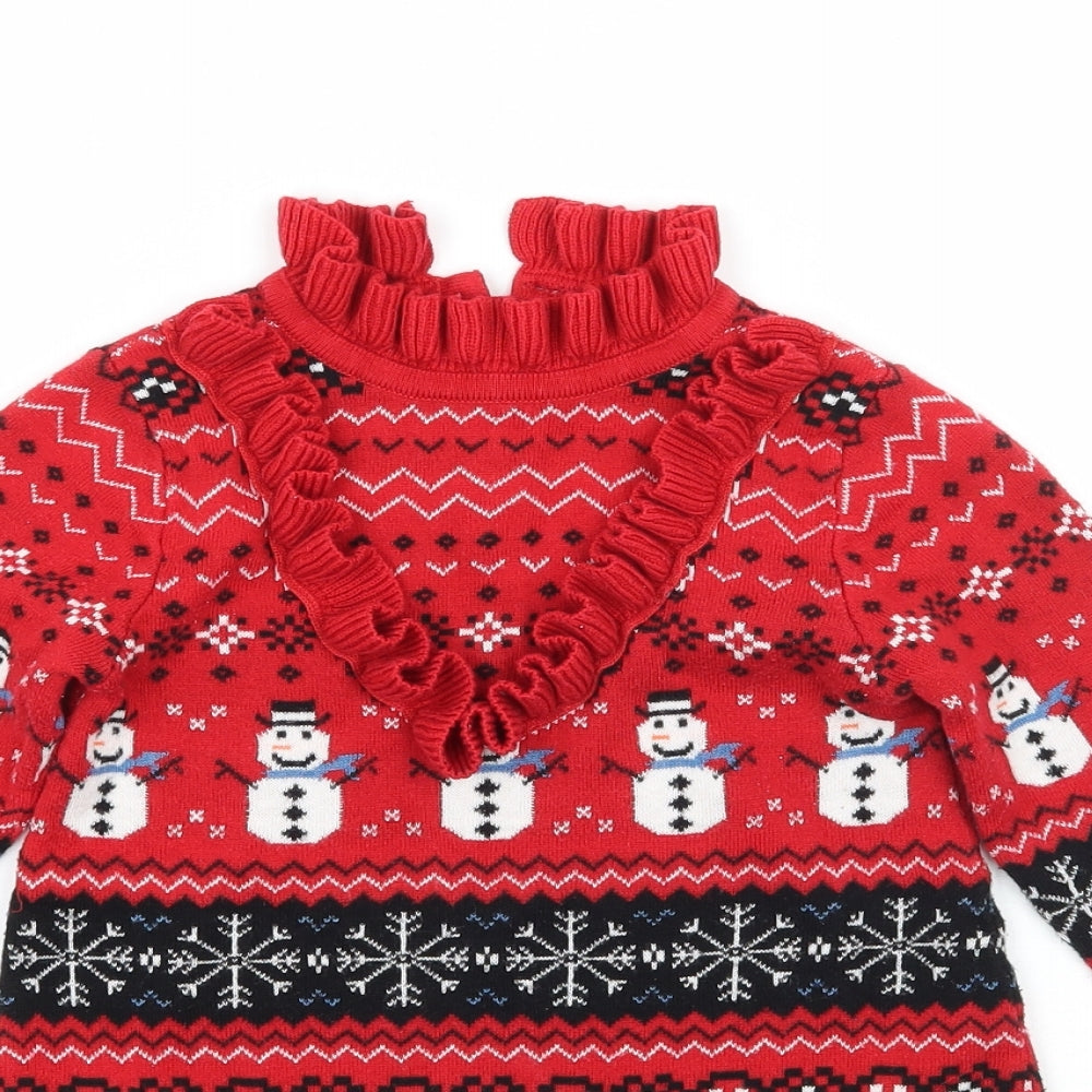 NEXT Girls Red Geometric  A-Line  Size 3-4 Years