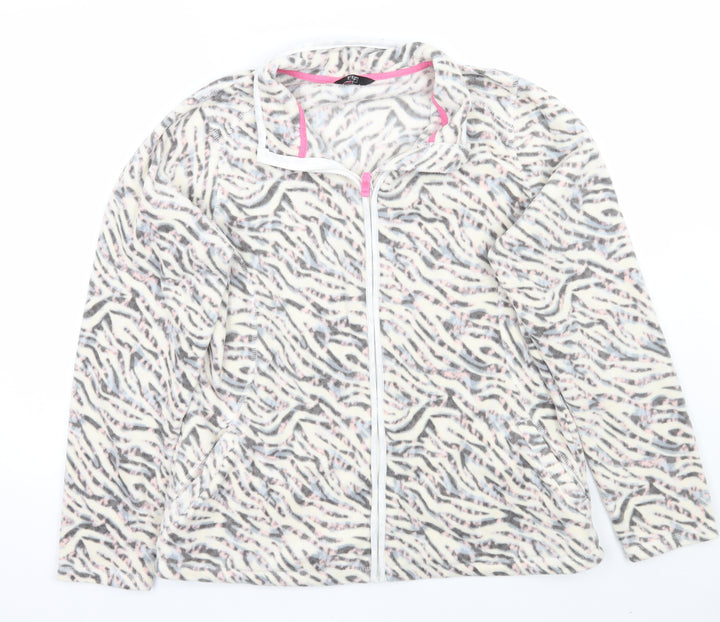F&F Womens White Animal Print Jacket Coat Size 18