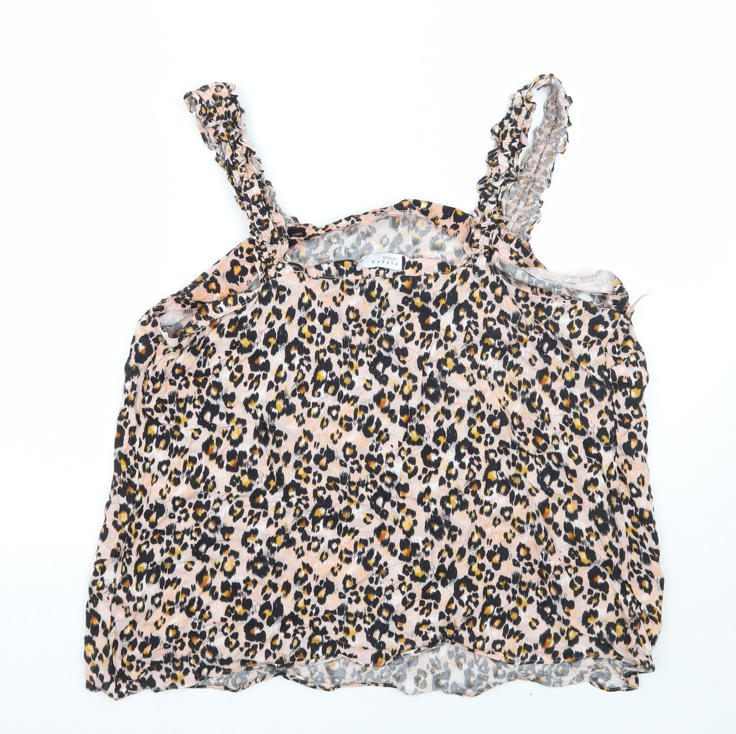 Papaya Womens Pink Animal Print  Basic Tank Size 18