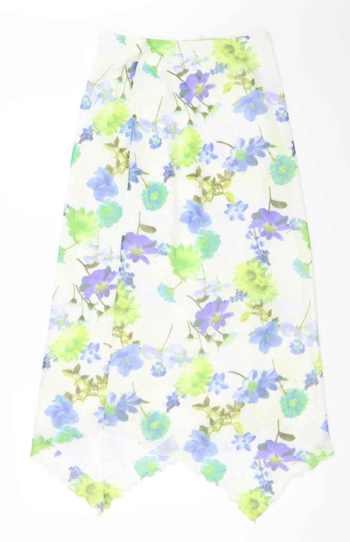 Just Elegance Womens White Floral  Straight & Pencil Skirt Size 12