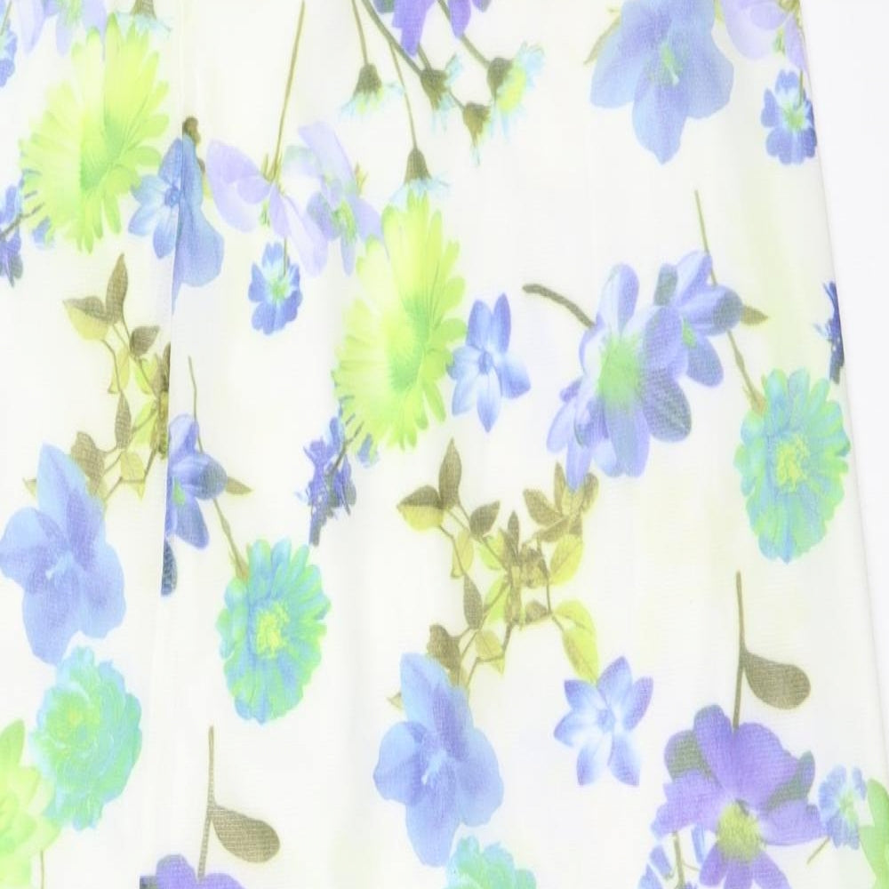 Just Elegance Womens White Floral  Straight & Pencil Skirt Size 12