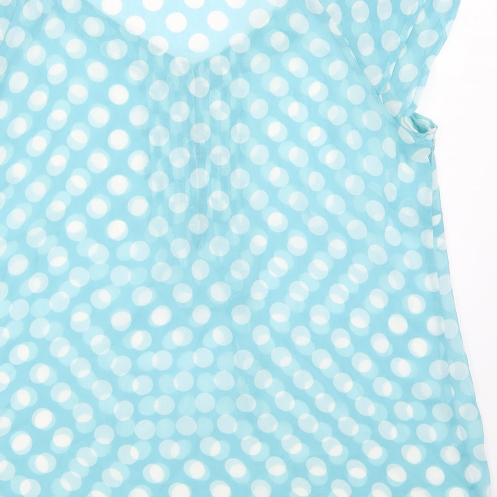 Marks and Spencer Womens Blue Polka Dot  Basic Blouse Size 14